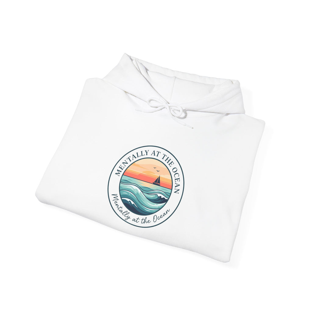 Coastal Sunset Emblem Hoodie | ocean aesthetic, beach vacation
