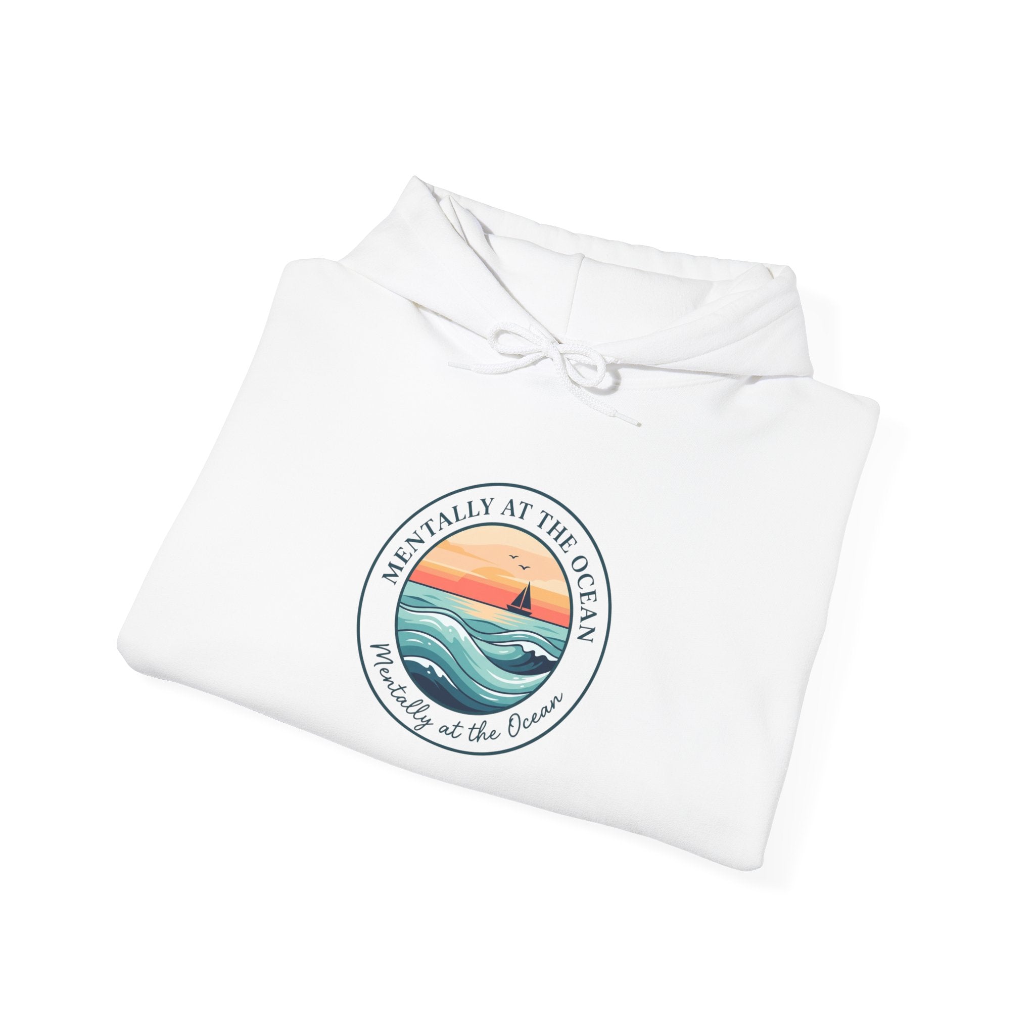 Coastal Sunset Emblem Hoodie | ocean aesthetic, beach vacation