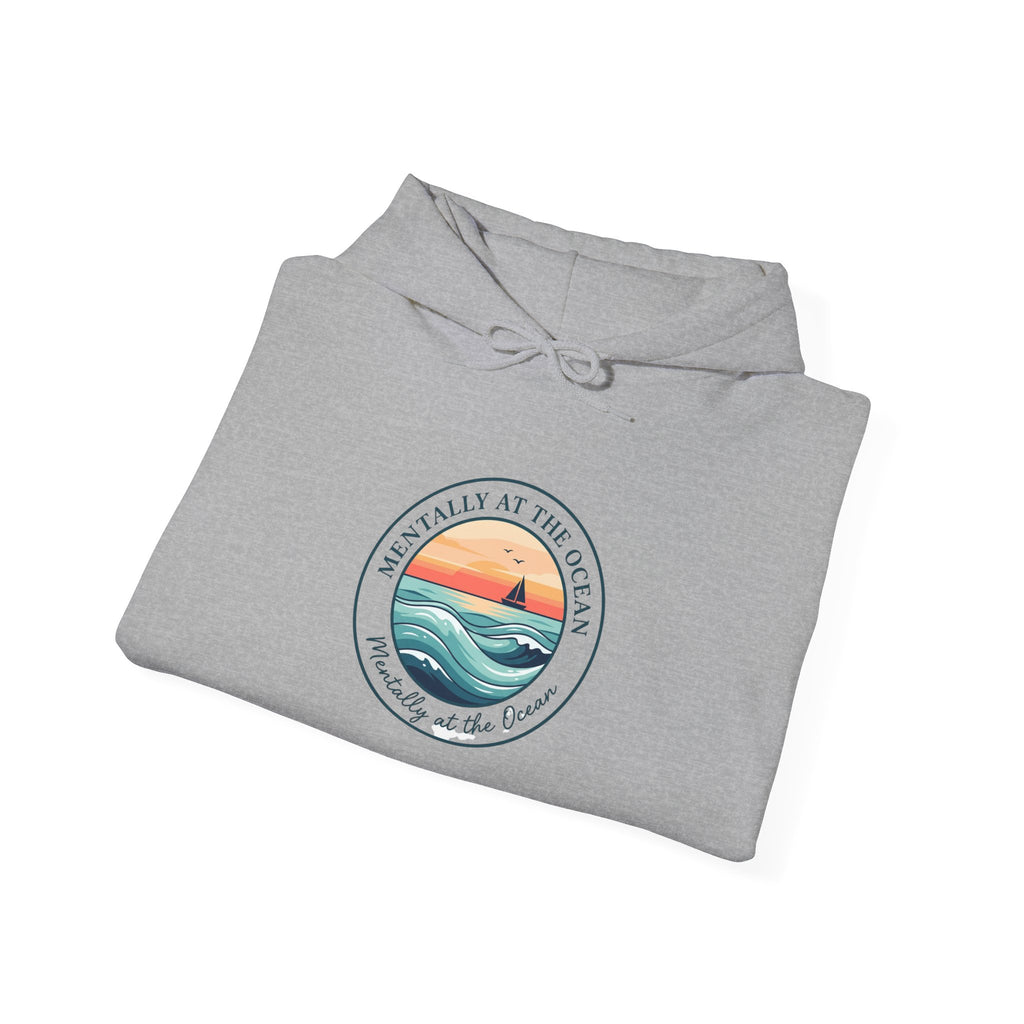 Coastal Sunset Emblem Hoodie | ocean aesthetic, beach vacation