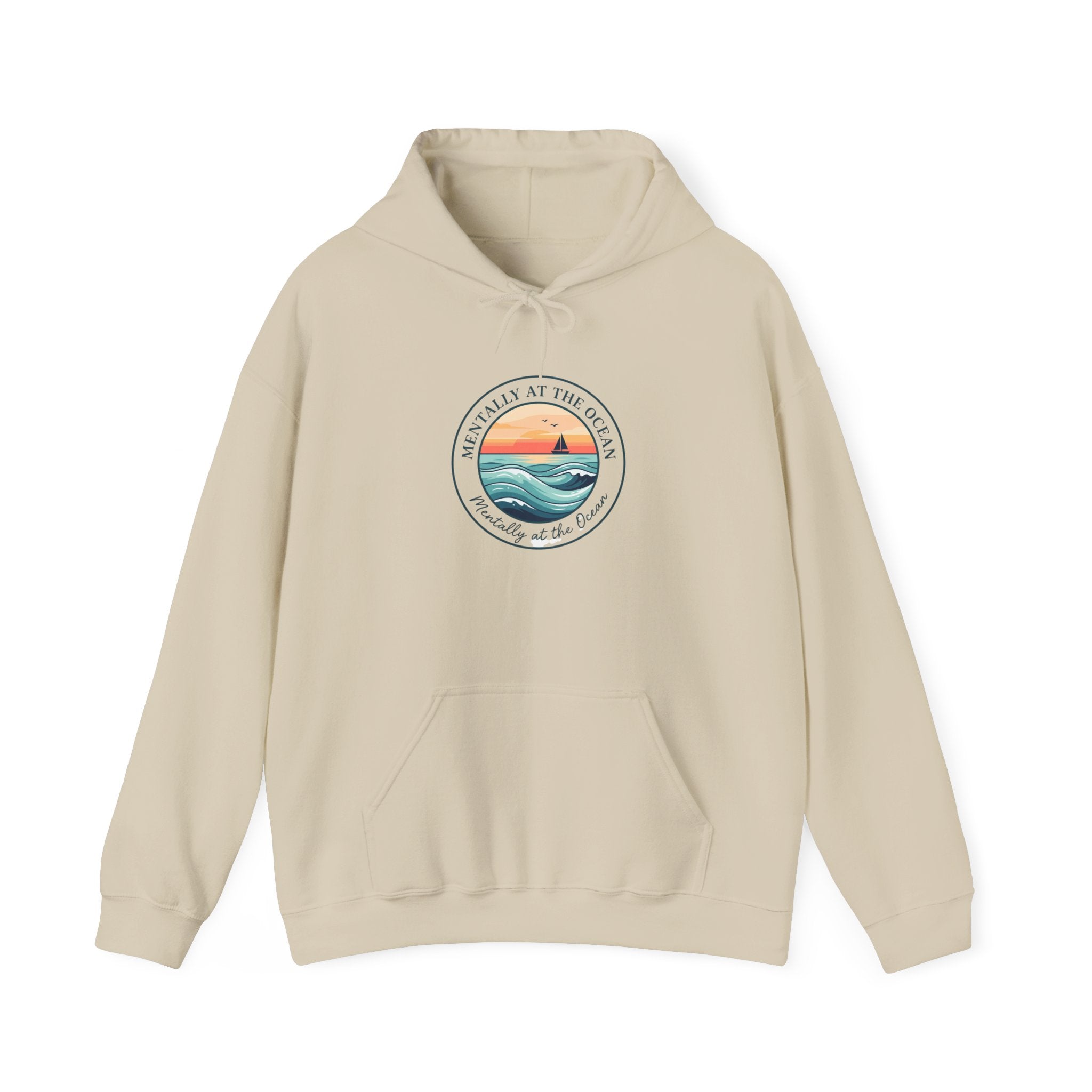Coastal Sunset Emblem Hoodie | ocean aesthetic, beach vacation