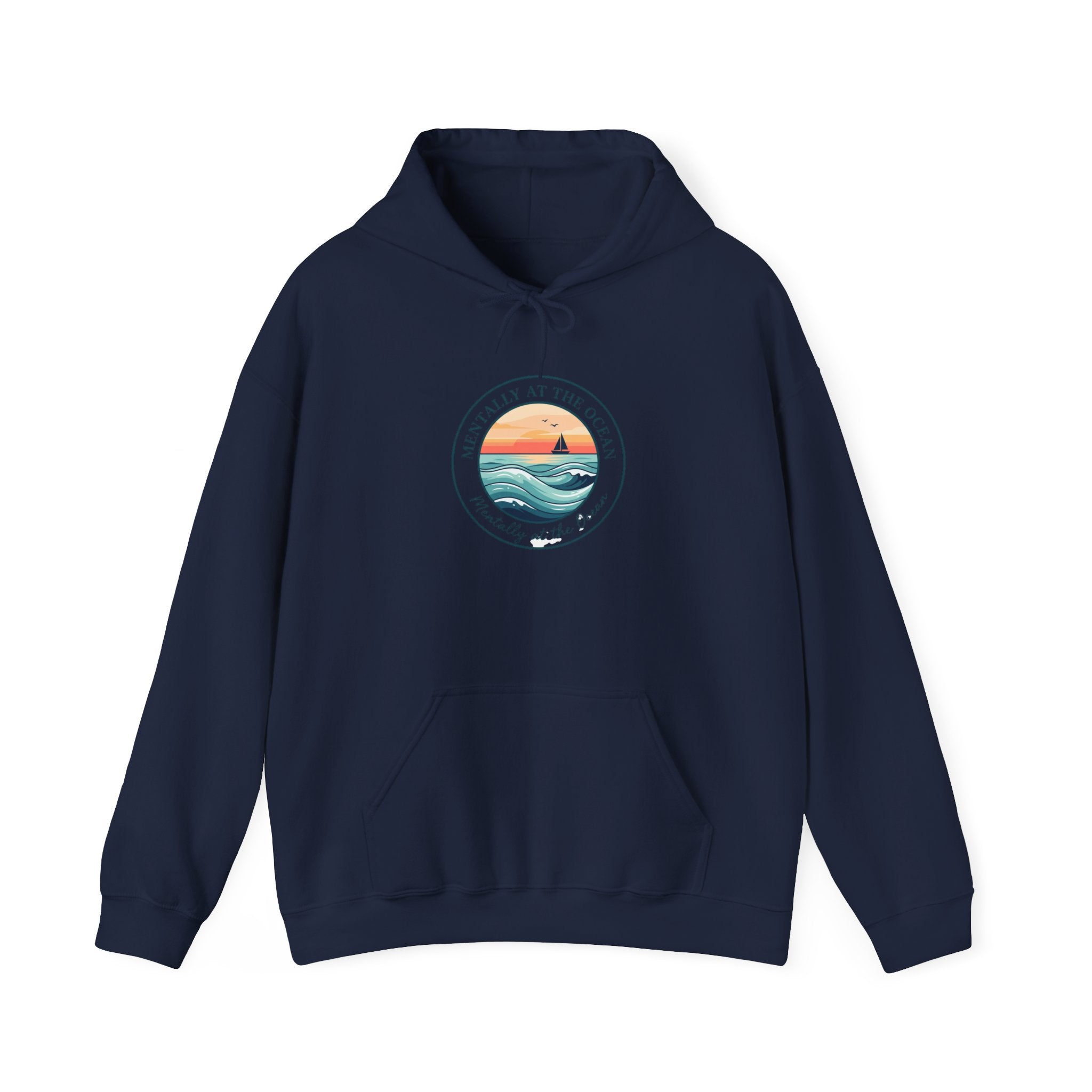 Coastal Sunset Emblem Hoodie | ocean aesthetic, beach vacation