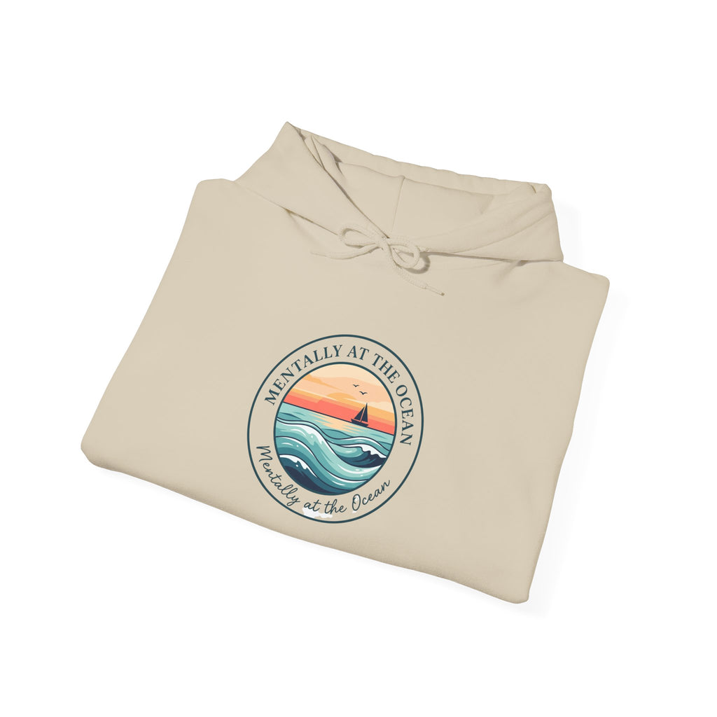 Coastal Sunset Emblem Hoodie | ocean aesthetic, beach vacation