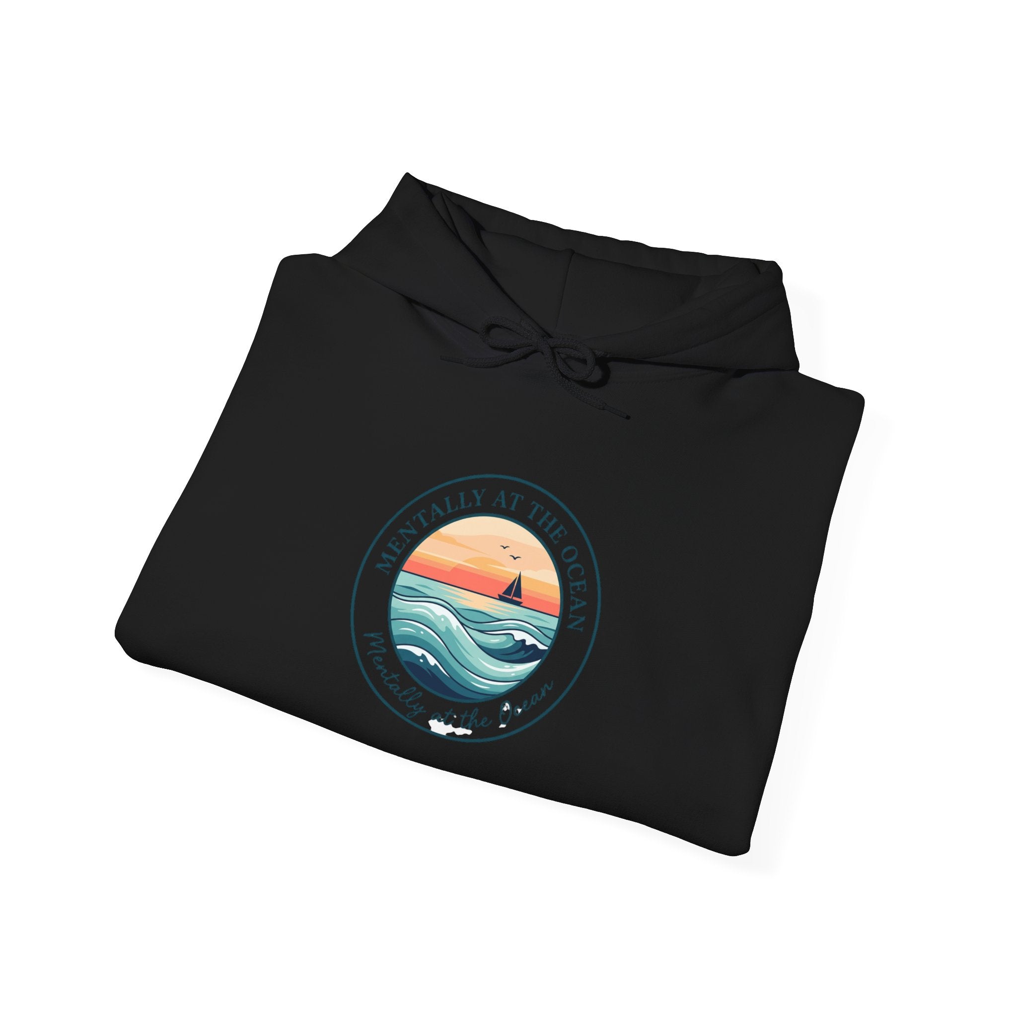Coastal Sunset Emblem Hoodie | ocean aesthetic, beach vacation