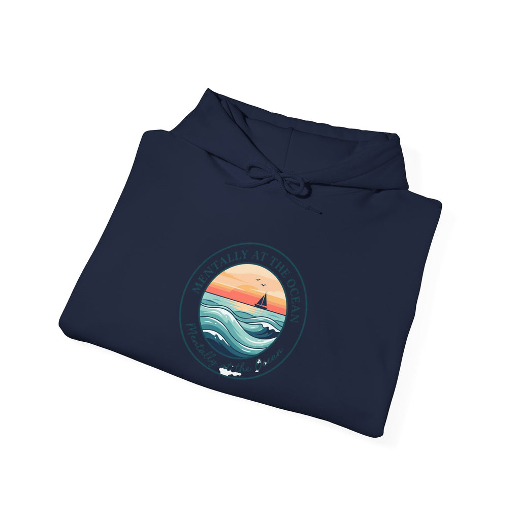 Coastal Sunset Emblem Hoodie | ocean aesthetic, beach vacation