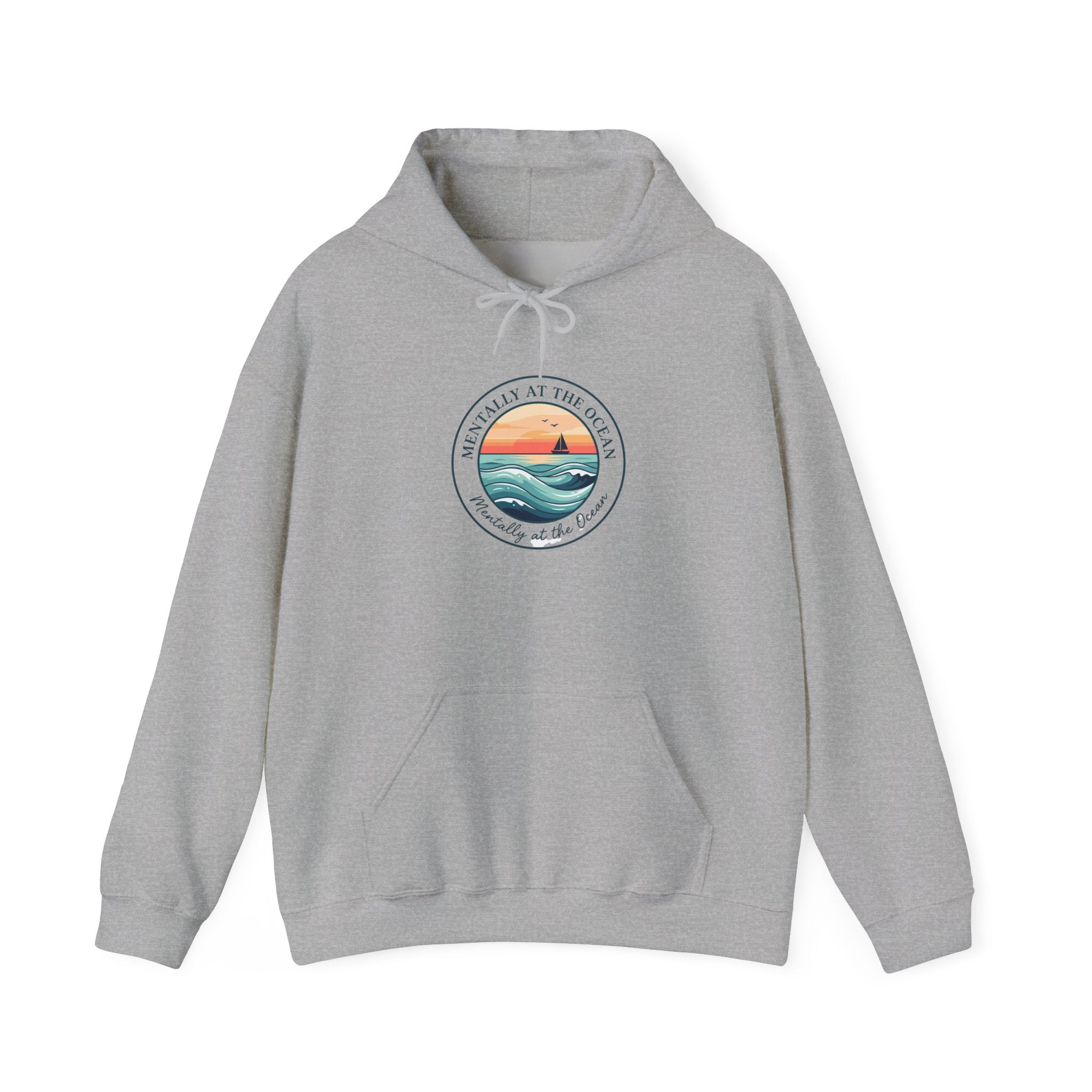 Coastal Sunset Emblem Hoodie | ocean aesthetic, beach vacation