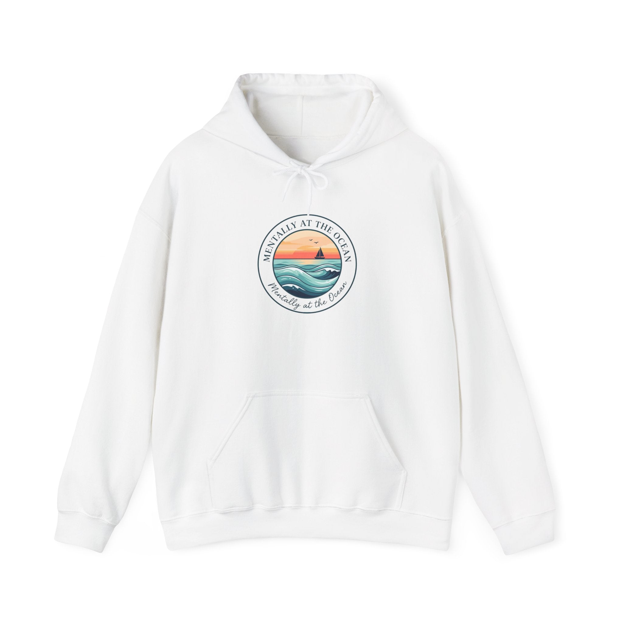 Coastal Sunset Emblem Hoodie | ocean aesthetic, beach vacation